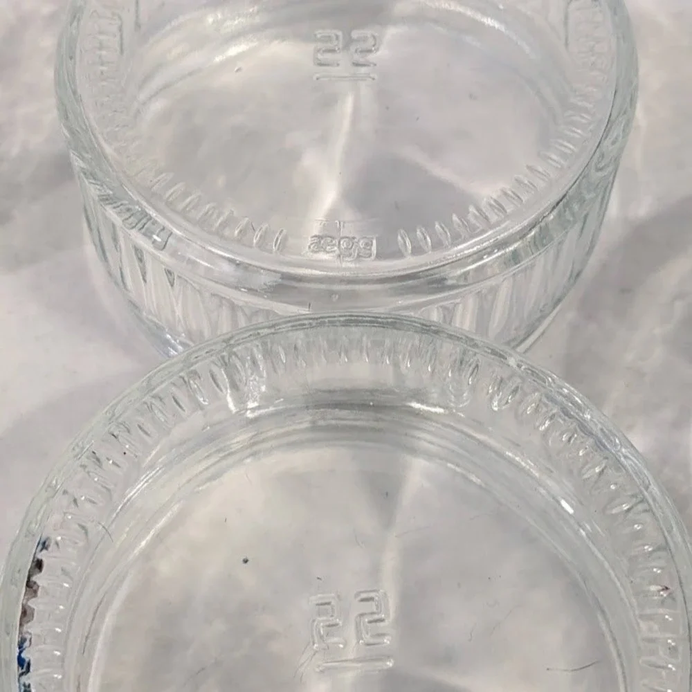 Vintage Clear Glass Ramekins Set of 4 Ribbed Fluted Souffle Custard Cups 3.5in